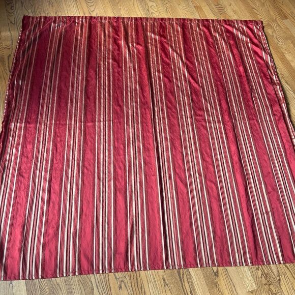 Waverly Home Luxury Gold Red Stripe Shower Curtain 70's - Picture 1 of 9